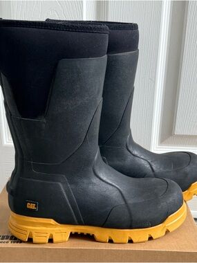Caterpillar Black and Yellow Winter Work Boots